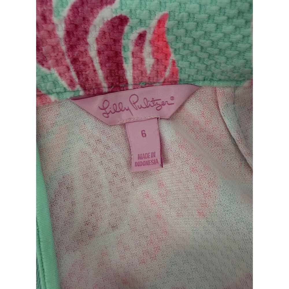 Lilly Pulitzer Alycia Textured Shorts Pink Blue Lovebirds Vibrant Preppy Size 6 - Picture 6 of 8
